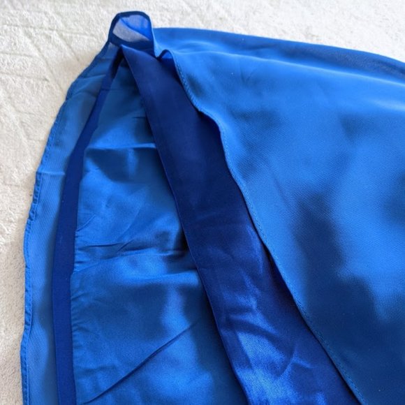 Royal Blue One Shoulder Floor Length Long Plus Size 16W Dress - Picture 6 of 8